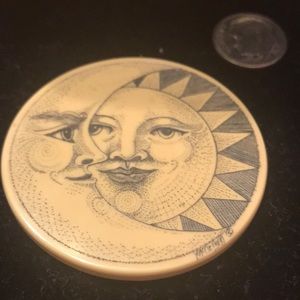 Etched Medallion on Bakelite signed Mclelland